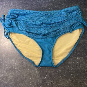 Swim by Cacique Women’s Skirtkini Bottom-Blue Green Lace Size 14 New W/O Tags